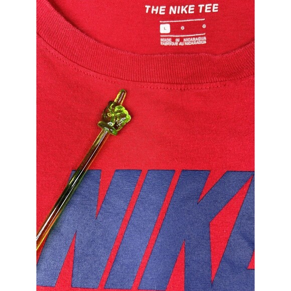 Nike Tee Shirt Large Men's Red Maroon Long Sleeve Swoosh Just Do It Casual - Picture 4 of 7